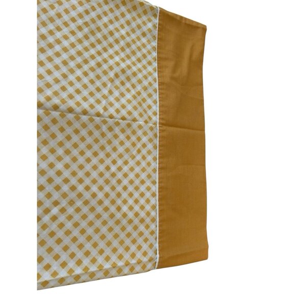 Vtg Cannon Monticello Muslin Standard Pillowcase Set Gingham Check Mustard White - Picture 5 of 8